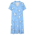 thumbnail image 4 of ZHYou Short Sleeve Nightgowns for Women Plus Size Button Down Sleepwear Sleep Shirts Soft Comfy Cute Printed Pajama Dresses Multicolor M, 4 of 7