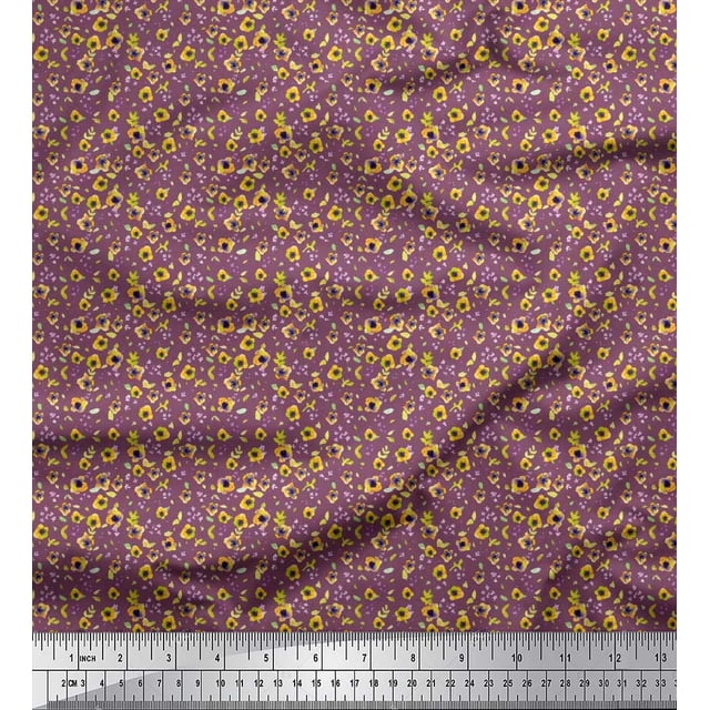 Soimoi Poly Georgette Fabric Floral Shirting Print Fabric by Yard 42 Inch Wide