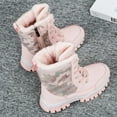 thumbnail image 4 of Winter Snow Boots for Girl Waterproof with Fully Fur Lined Lightweight Kids Antiskid Steel Buckle Ankle Hiking Boots Girls Slip Resistant Walking Boots Cold Weather (Little Kid/Big Kid) Pink 33, 4 of 7