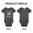 thumbnail image 3 of Warning: Protected by A Chinook Dog Funny Baby Rompers Infant Clothes (Black,0-3 Months), 3 of 5