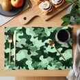 thumbnail image 2 of Green Ombre Placemats Set of 4 Modern Simple Gradient Abstract Texture Place Mats Indoor Wipeable Table Mats Washable Cloth Dining Table Placemats for Kitchen Holiday Party Home Decor 13x19 Inch, 2 of 9
