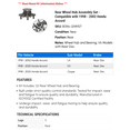 thumbnail image 2 of Rear Wheel Hub Assembly Set - Compatible with 1998 - 2002 Honda Accord 1999 2000 2001, 2 of 2