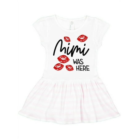 

Inktastic Mimi Was Here Red Kisses Gift Toddler Girl Dress