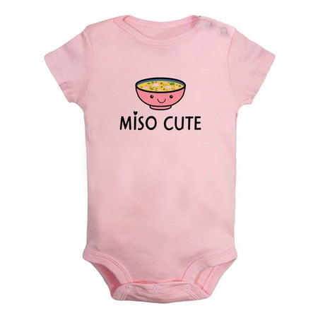 

Miso Cute Novelty Rompers For Babies Newborn Baby Unisex Bodysuits Infant Jumpsuits Toddler 0-24 Months Kids One-Piece Oufits (Pink 6-12 Months)