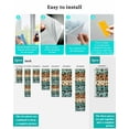 thumbnail image 7 of Window Privacy Film Dog Claws Stained Glass Window Film Decorative Sun Block Window Cover Black Cat Pets Printed Teal Brown Wood Grain Window Clings Static Adhesive Sticker for Bathroom 35.4"x78.7", 7 of 7