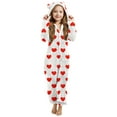 thumbnail image 1 of Pyjama une-Pièce à Capuche à Manches Longues pour Filles, Pyjama d'Hiver Décontracté et Chaud, 1 of 5