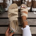 thumbnail image 3 of IUJSOY Womens Comfort Arch Support Sandals Open Toe Hollow out Orthotic Walking Low Wedge Slides, 3 of 9