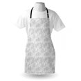 thumbnail image 3 of Grey Apron Arabic Artwork Inspired Oriental Turkish Lace Pattern with Traditional Impression Image, Unisex Kitchen Bib Apron with Adjustable Neck for Cooking Baking Gardening, White, by Ambesonne, 3 of 3