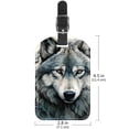 thumbnail image 6 of Square 2Pack PU Leather Wolf Cruise Luggage Tag with Privacy Cover and Name ID Tag for Travel Handbags Backpacks Luggage Tags, 6 of 6