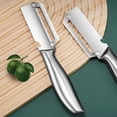 thumbnail image 5 of Thickened Stainless Steel Peeler and Scraper, zero flex peeler, 2-in-1 Melon Peeler for Kitchen, Vegetable Fruit Potato Peeler Tool for Home Cooking Easter Dinner Mother's Day Gifts, 5 of 7