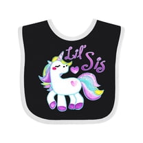Inktastic Lil Sis Unicorn Little Sister Girls Baby Bib