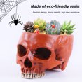 thumbnail image 3 of Maceta de resina con forma de calavera para Halloween escultura de esqueleto maceta de flor de escritorio, 3 of 9