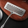 thumbnail image 2 of Steak Spatula, Wide Stainless Steel Shovel Slotted Fried Fish Steak Spatula with Long Handle, Grilling Turner for Burgers Fish & BBQ(silver)$$Garden & Patio, 2 of 7