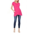 thumbnail image 4 of Women's Casual Short Sleeve Relaxed Fit Round Neck Side Pockets Tunic Top, 4 of 4