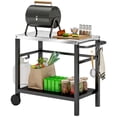 thumbnail image 1 of Outsunny Chariot de Repas pour Gril Extérieur, Support de Four à Pizza Mobile pour BBQ à 2 Tablettes, 1 of 10