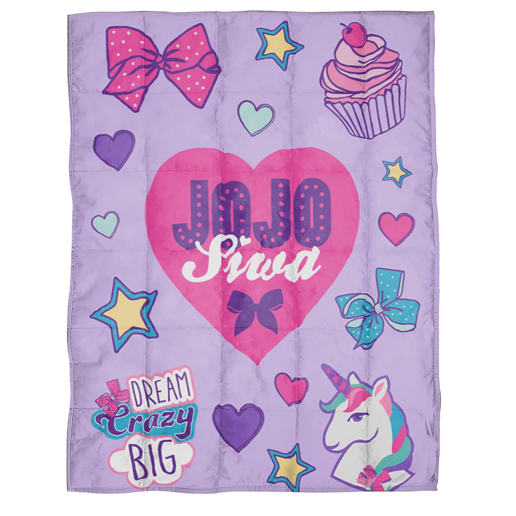 Nickelodeon Jojo Siwa Cute Bows & Hearts Kids Fleece Throw Blanket 45"x 60" 