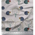 thumbnail image 1 of Soimoi Poly Georgette Fabric Tree & Sheep Animal Fabric Prints by Yard 52 Inch Wide, 1 of 1