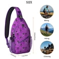 thumbnail image 5 of Sling Backpack,Spider Web Halloween Pattern Sling Bag with Water Bottle Holder,Waterproof Sling Bag for Men/Women with Headphone Jack for Hiking,Travel, 5 of 6