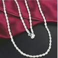 thumbnail image 2 of EOEMY 16-24Inch 925 Silver Flash Wrest Rope Necklaces 2mm Wide Simple Necklace X05-22, 2 of 3