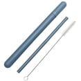 thumbnail image 2 of TidBay 1 Set Drinking Straw Threaded Design 2 Sections Straight Tube Heat Resistant Foldable Food Grade Water Straw Home Supply, 2 of 8