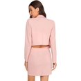 thumbnail image 2 of Conjunto de mini falda con cuello de solapa y cuello de solapa para mujer Rosado M Rosado M Xishao ropa, 2 of 2