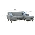 thumbnail image 5 of Keto 87 Inch Reversible L Shape Sofa With Chaise, 2 Pillows, Gray Chenille, 5 of 6