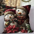 thumbnail image 7 of Xuniizn Christmas Pillow Covers 18x18 inch Xmas Decorations Soft Plush Faux Fur Wool Christmas Throw Pillow Cases Winter Holiday Decor for Sofa Living Room, 7 of 7