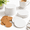Round-24 Pieces, variant on White 24 Pieces Unglazed Matte Ceramic Craft Tiles With Cork Backings
