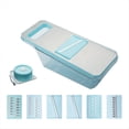 thumbnail image 1 of Rebanador de Verduras Manual de Seguridad Multifuncional de Metal Rallador de Zanahorias Patata Azul, 1 of 5