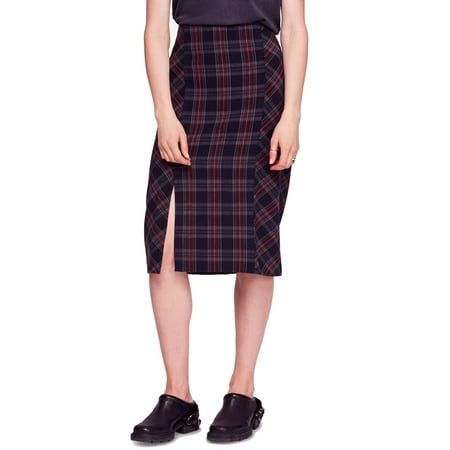 Wear Plaid Skirt - Multi Women's Slit Plaid Pencil Skirt 2