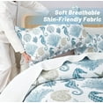 thumbnail image 3 of Coastal Bedding Twin Size Coastal Quilt with Shams, Nautical Beach Comforter Sets Ocean Bedspreads Blue Seahorse Coverlet Summer Bedding, 68''x86'', 3 of 6