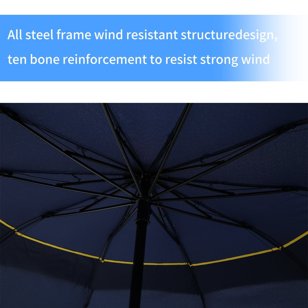 LQCrafK 62" Extra Oversize Large Compact Golf Umbrella Double Canopy Vented Windproof Canopy Rustproof Folding Compact Rain Umbrellas