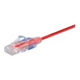 thumbnail image 1 of Monoprice SlimRun - Patch cable - RJ-45 (M) to RJ-45 (M) - 2 ft - 0.1 in - UTP - CAT 6a - molded, snagless, stranded - red (pack of 10), 1 of 2