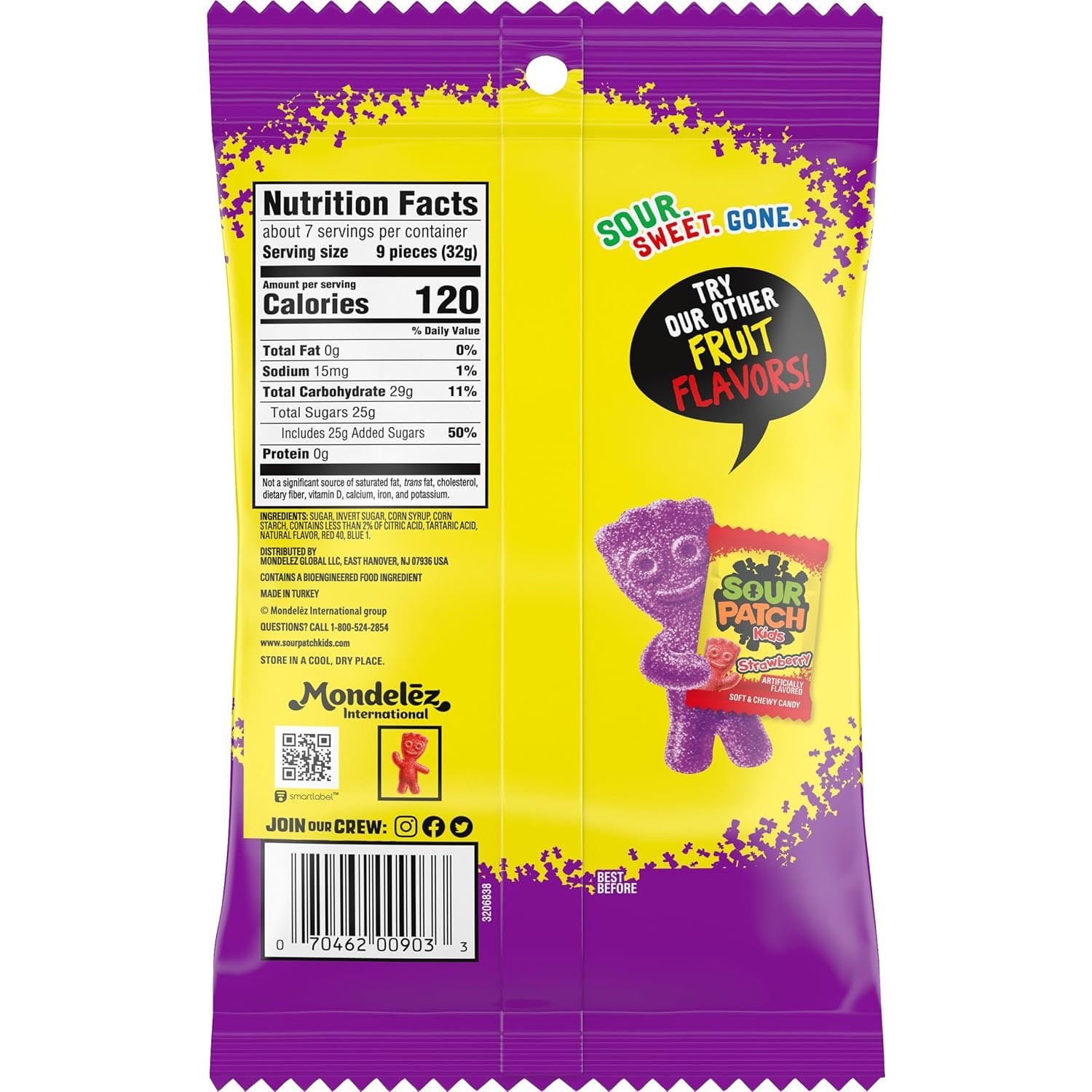 (5 pack) SOUR PATCH KIDS Grape Soft & Chewy Candy, 8.02 oz