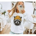 thumbnail image 2 of Retro Raccoon Wearing Beanie Sweatshirt - Sizes S-5XL ,Art Print JSC, 2 of 5