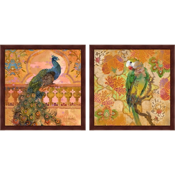 Great Art Now Animal Utopia by Evelia Designs, 2 Piece Framed Art Set Each 13"W x 13"H