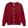 thumbnail image 2 of Coerni Girls Cardigan Sweater School Uniforms Toddler Long Sleeve Button Knit Solid Sweaters Tops Sweatshirt Coats for Girls 6t, 2 of 9