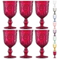 thumbnail image 1 of Set de 6 copas de vino vintage hechas a mano de Yungala Red Goblets, 1 of 9