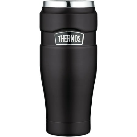 Thermos Stainless Steel Travel Tumbler - Thermos SK1005BKTRI4 Stainless Kingc Vacuum-insulated Travel Tumbler, 16oz