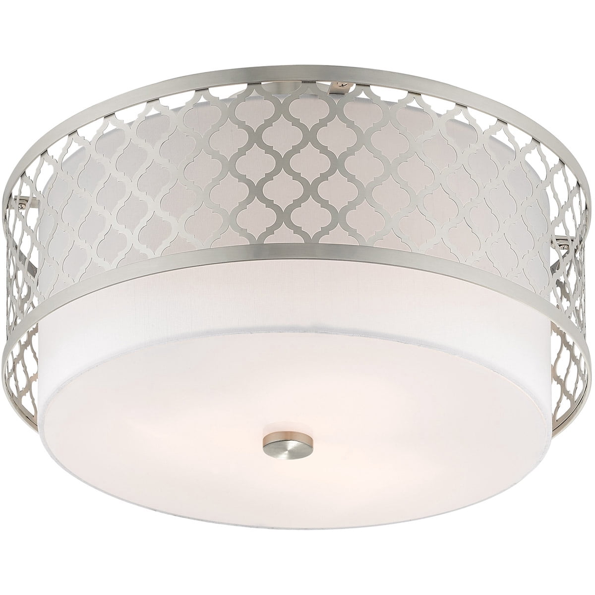 3 Light Brushed Nickel Ceiling Light fixture with Steel base material