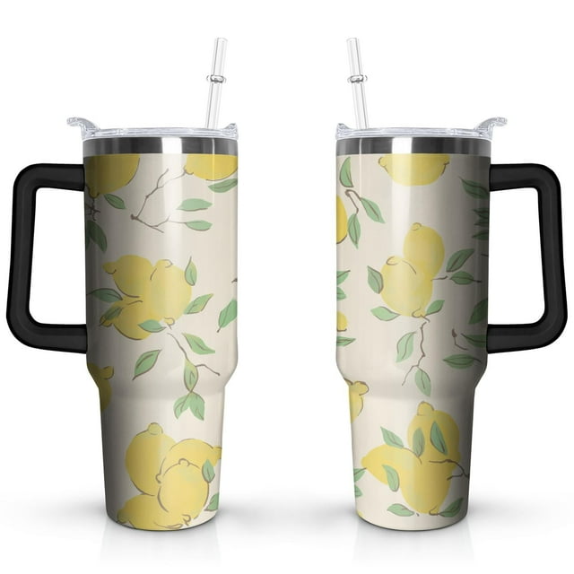Daisy 40oz Stainless Steel Vacuum Insulated Tumbler with Lid and Straw for Water Iced Tea Coffee Smoothie and More