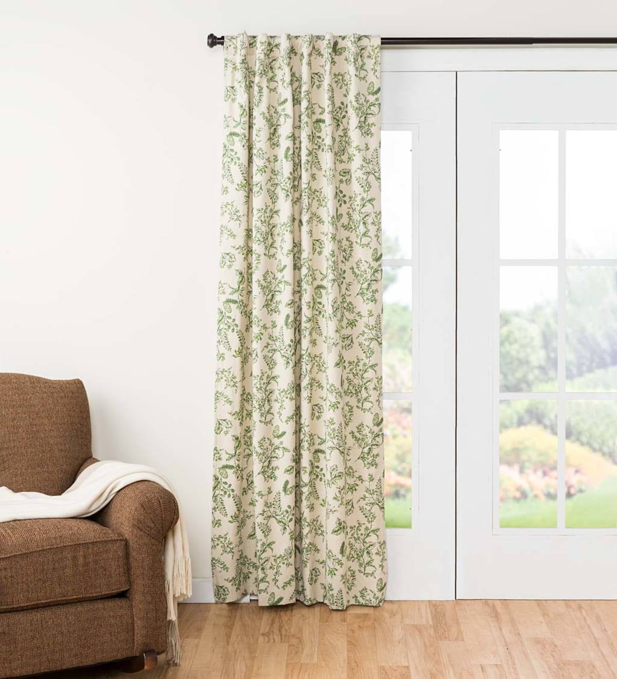 Botanical Toile Insulated DoubleLined Curtain Panel, 42" W x 63" L