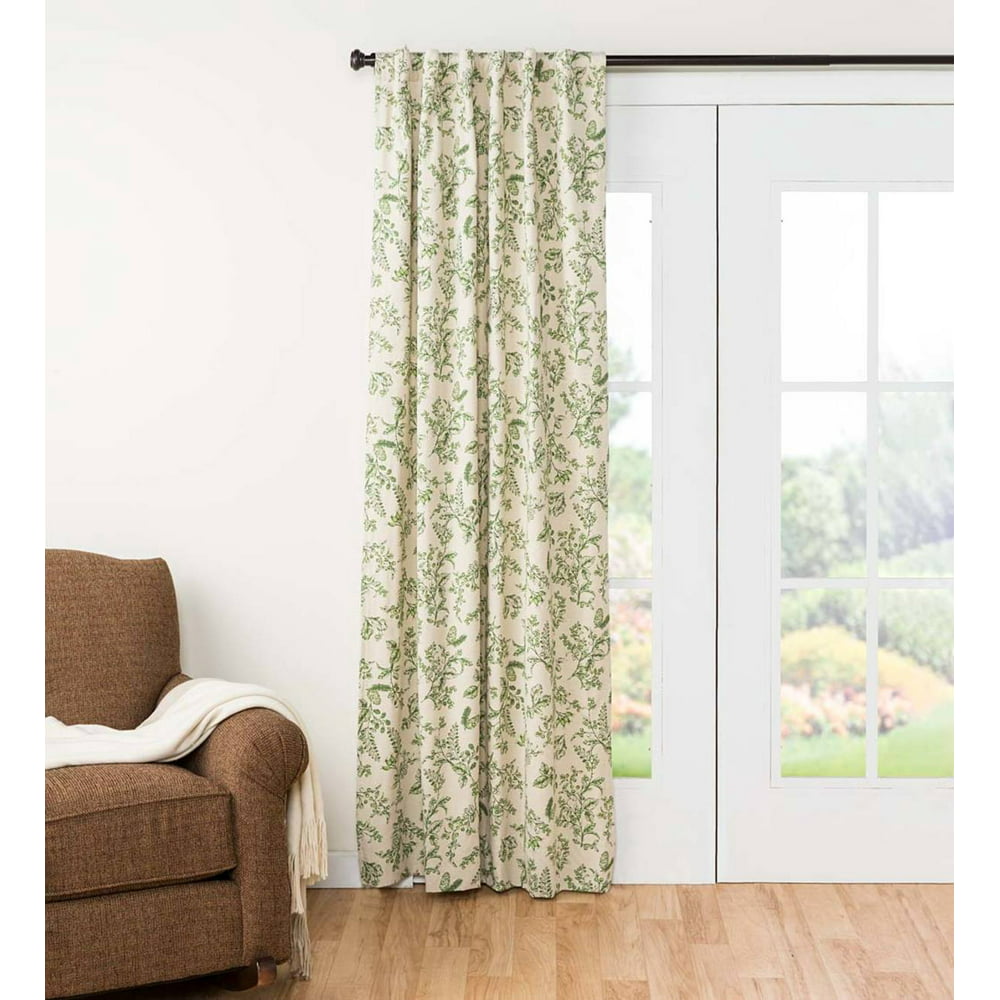 Botanical Toile Insulated Double-Lined Curtain Panel, 42" W x 63" L