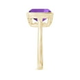 thumbnail image 3 of ANGARA Natural Bezel-Set Solitaire Cushion 3.65 ct Amethyst Ring in 14K Yellow Gold for Women (Size-10mm) | February Birthstone, Birthday, Anniversary, Jewelry Gift for Women | Natural Amethyst Ring, 3 of 9