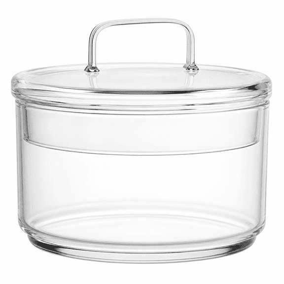 Florvian Household Glass Bowl Apothecary Jars Fruit and Trifle Clear Salad with Lid Snack Storage Container Small Food Simple Trifle Bowl