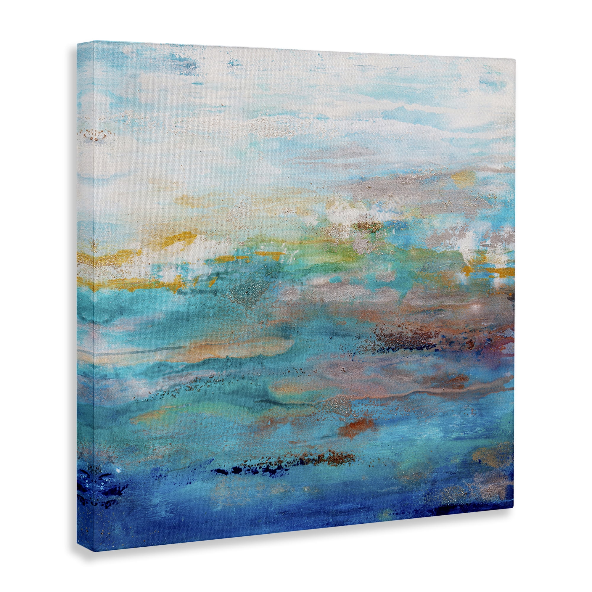 Stupell Industries Rustic Nautical Painting Abstract Painting Wrapped Canvas Art Print Wall Art, 17 x 17