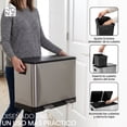 thumbnail image 3 of Bote de basura Ninon INOX-40L de 40 litros con doble compartimento 20 L + 20 L, 3 of 8