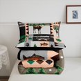 thumbnail image 4 of Ensemble de Douillette Moose Lodge Format Simple 2 Pcs, Ensemble de Literie Aventure Rustique Ferme Bateau Achigan, Ensemble de Courtepointe Patchwork Rétro Carreaux Rayures Brun Gris Noir pour Chambre d'Enfant, 1 Taie d'Oreiller, 4 of 6