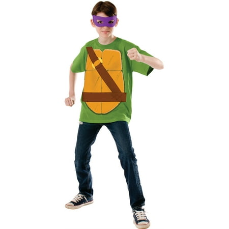 Child's Boy's Teenage Mutant Ninja Turtles TMNT Donatello Shirt Eyemask Costume