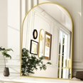 thumbnail image 7 of Anyrose 26" x 38" Arch Bathroom Mirror Wall Mounted Vanity Mirror with Aluminum Alloy Frame, Gold, 7 of 7